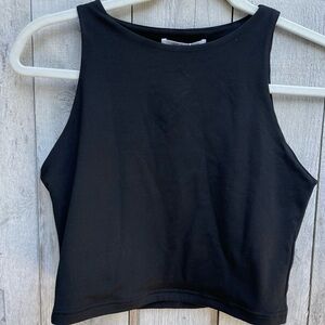NWT high neck black cropped tank top
